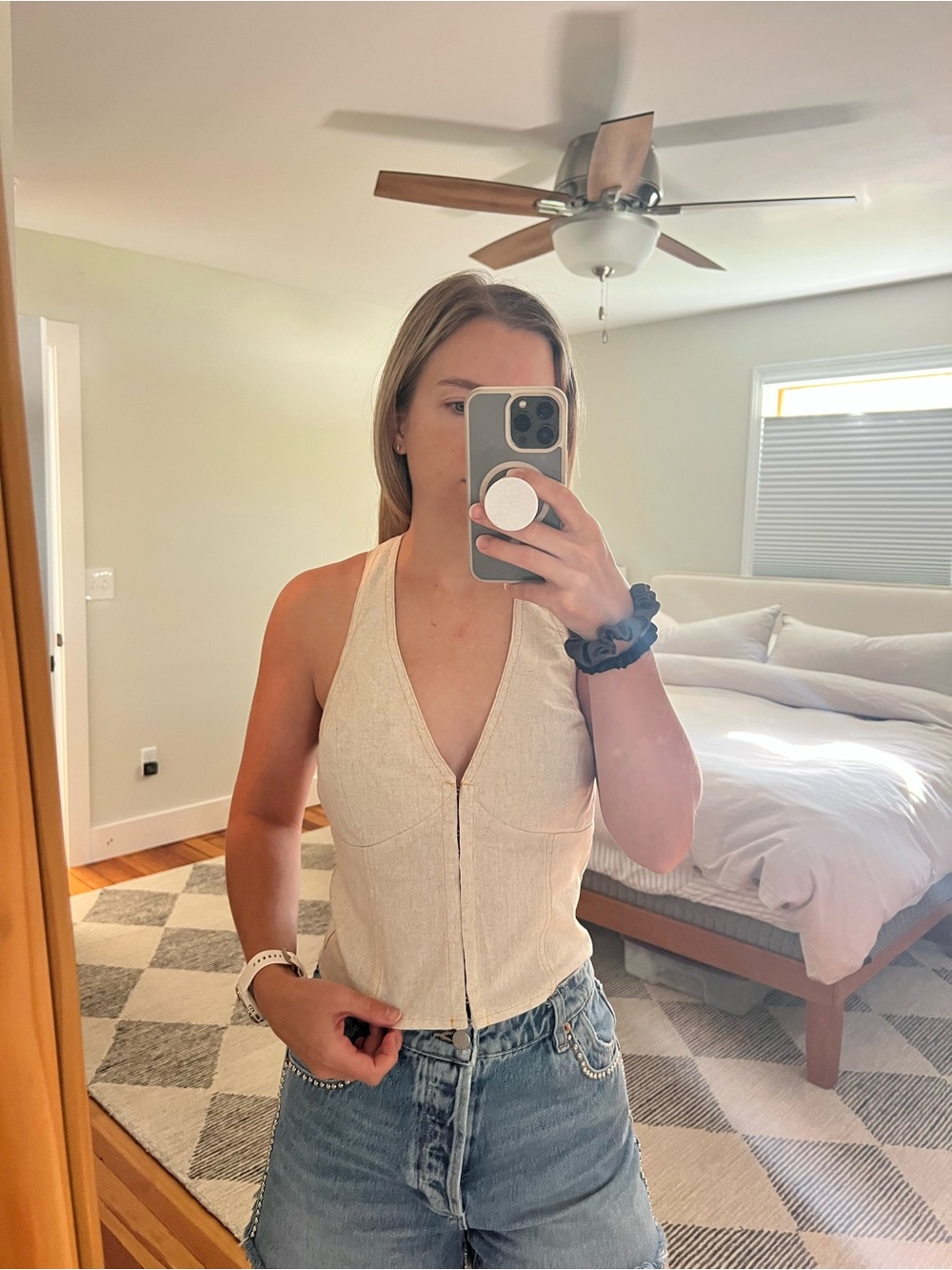 Lulu's Linen Cream Halter Camisole